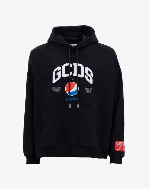 Hoodies & Sweatshirts Gcds X Pepsi Logo Lounge Hoodie Black Men Practical