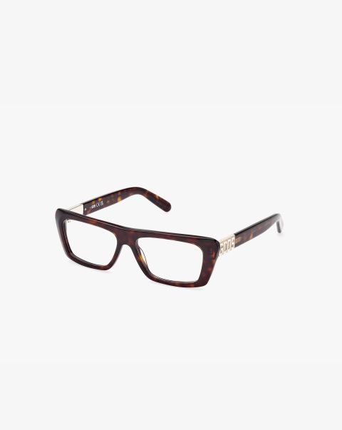 Quality Sunglasses Dark Havana Gd5018 Rectangular Eyeglasses Gcds Men