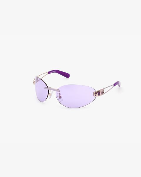 Luxurious Sunglasses Gcds Gd0032 Oval Sunglasses Women Purple