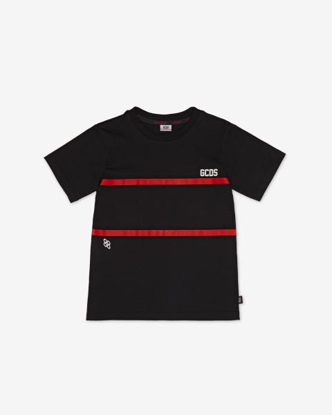 T-Shirts Black Junior Gcds Low Band Logo T-Shirt Kids Luxurious